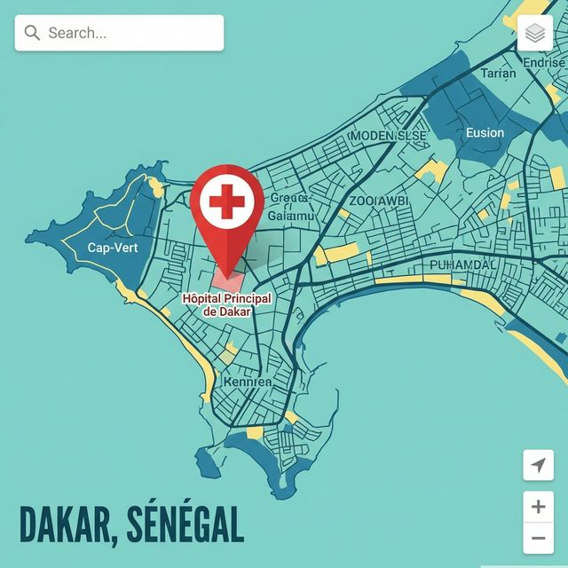 Plan d'accès de la Clinique à Dakar