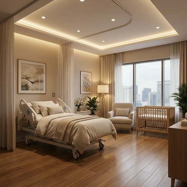 Chambre de maternité moderne à Dakar